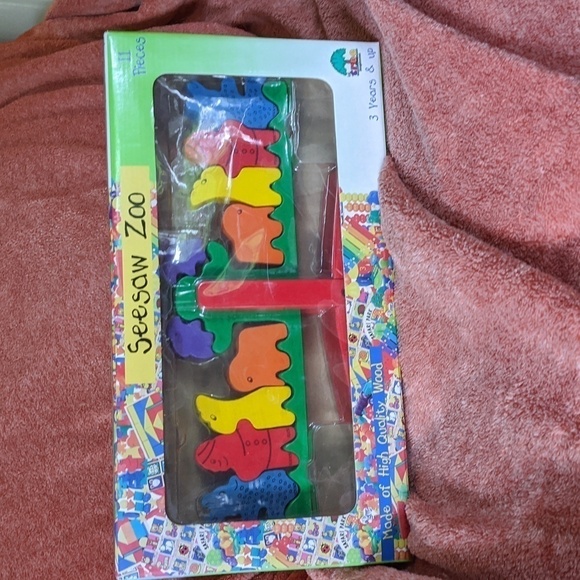 Vintage Wood Animal Puzzle Learning Developmental Toy - Picture 2 of 4